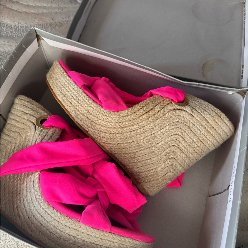 Charlotte Russe Hot Pink Espadrille Wedges